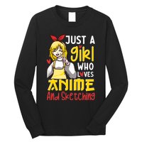 Just A Girl Who Loves Anime And Sketching Otaku Anime Merch Long Sleeve Shirt