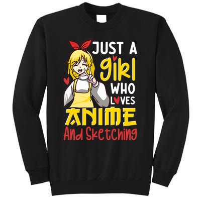 Just A Girl Who Loves Anime And Sketching Otaku Anime Merch Sweatshirt