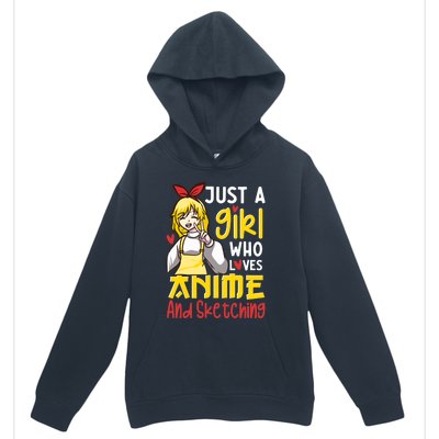 Just A Girl Who Loves Anime And Sketching Otaku Anime Merch Urban Pullover Hoodie