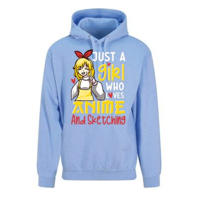 Just A Girl Who Loves Anime And Sketching Otaku Anime Merch Unisex Surf Hoodie