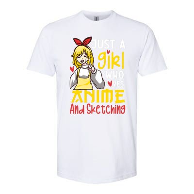 Just A Girl Who Loves Anime And Sketching Otaku Anime Merch Softstyle CVC T-Shirt