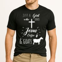 Just A Girl Who Loves Jesus Coffee and Goats Christian  Cooling Performance Crew T-Shirt