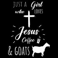 Just A Girl Who Loves Jesus Coffee and Goats Christian  Cooling Performance Crew T-Shirt