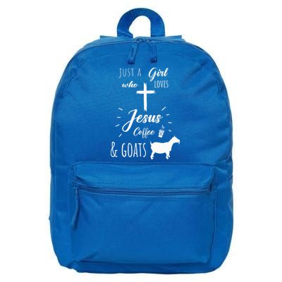 Just A Girl Who Loves Jesus Coffee and Goats Christian  16 in Basic Backpack
