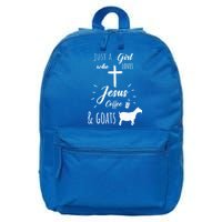 Just A Girl Who Loves Jesus Coffee and Goats Christian  16 in Basic Backpack