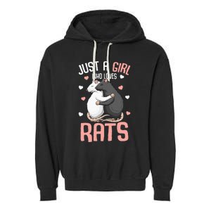 Just A Girl Who Loves Rats Kids Women Rat Lover Garment-Dyed Fleece Hoodie