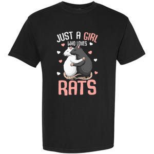 Just A Girl Who Loves Rats Kids Women Rat Lover Garment-Dyed Heavyweight T-Shirt