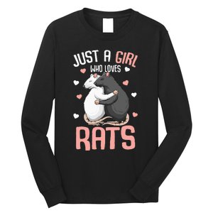 Just A Girl Who Loves Rats Kids Women Rat Lover Long Sleeve Shirt