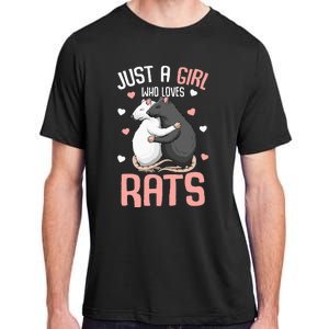 Just A Girl Who Loves Rats Kids Women Rat Lover Adult ChromaSoft Performance T-Shirt