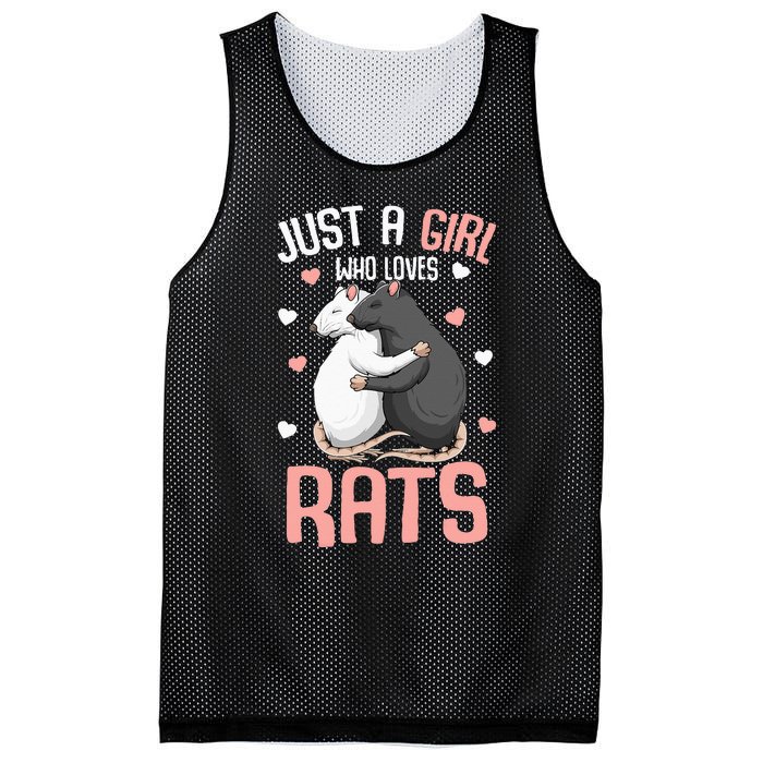 Just A Girl Who Loves Rats Kids Women Rat Lover Mesh Reversible Basketball Jersey Tank