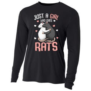 Just A Girl Who Loves Rats Kids Women Rat Lover Cooling Performance Long Sleeve Crew