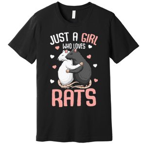 Just A Girl Who Loves Rats Kids Women Rat Lover Premium T-Shirt