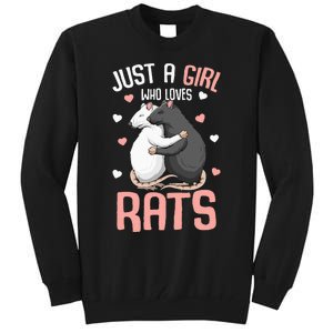 Just A Girl Who Loves Rats Kids Women Rat Lover Tall Sweatshirt