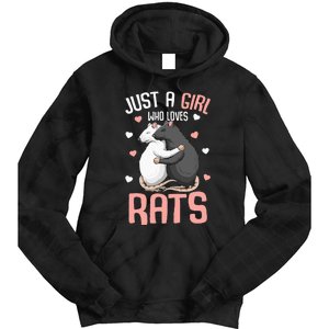 Just A Girl Who Loves Rats Kids Women Rat Lover Tie Dye Hoodie