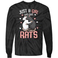 Just A Girl Who Loves Rats Kids Women Rat Lover Tie-Dye Long Sleeve Shirt