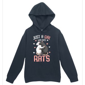 Just A Girl Who Loves Rats Kids Women Rat Lover Urban Pullover Hoodie