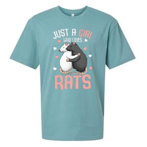 Just A Girl Who Loves Rats Kids Women Rat Lover Sueded Cloud Jersey T-Shirt