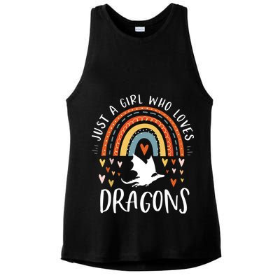 Just A Girl Who Loves Dragons Rainbow Gifts For Dragon Lover Ladies PosiCharge Tri-Blend Wicking Tank