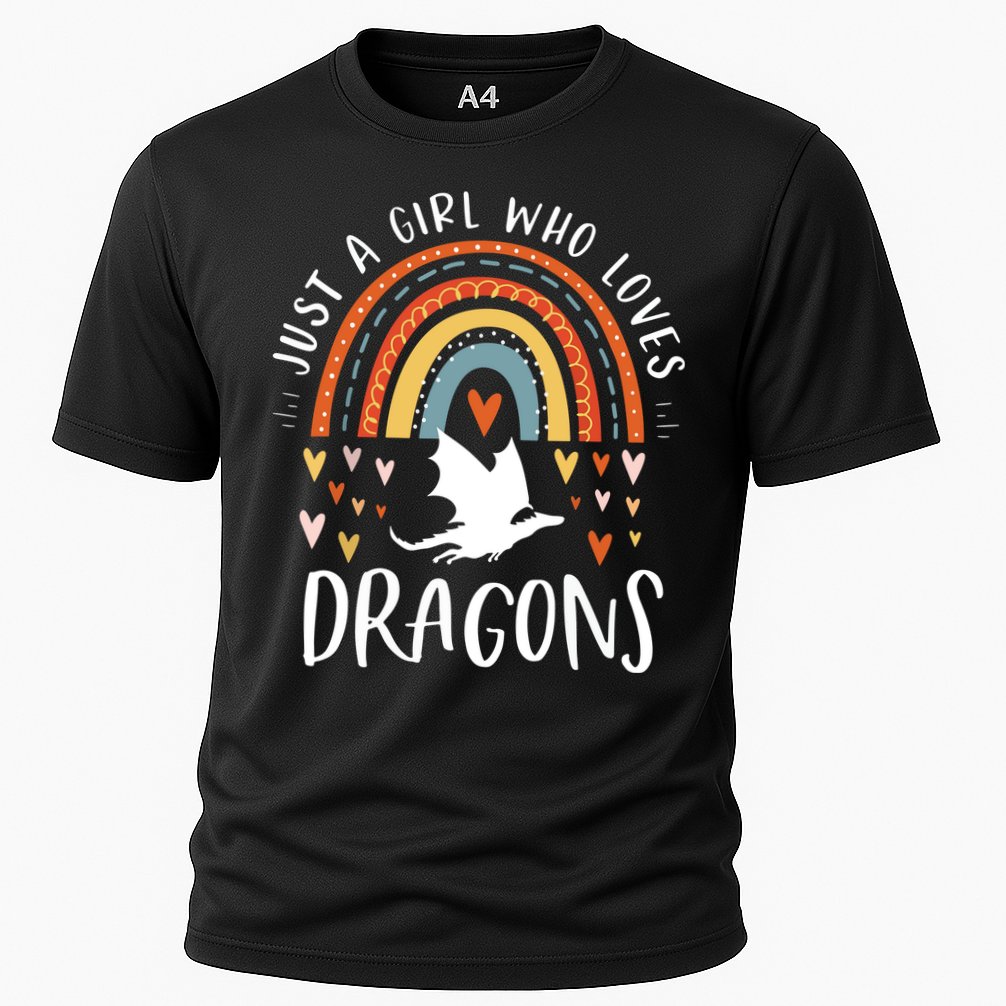 Just A Girl Who Loves Dragons Rainbow Gifts For Dragon Lover Cooling Performance Crew T-Shirt