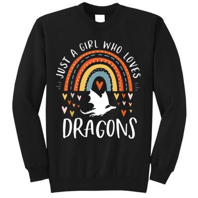 Just A Girl Who Loves Dragons Rainbow Gifts For Dragon Lover Sweatshirt