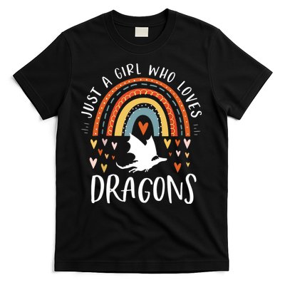 Just A Girl Who Loves Dragons Rainbow Gifts For Dragon Lover T-Shirt