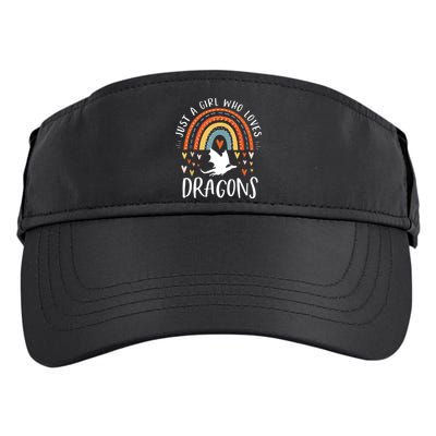 Just A Girl Who Loves Dragons Rainbow Gifts For Dragon Lover Adult Drive Performance Visor