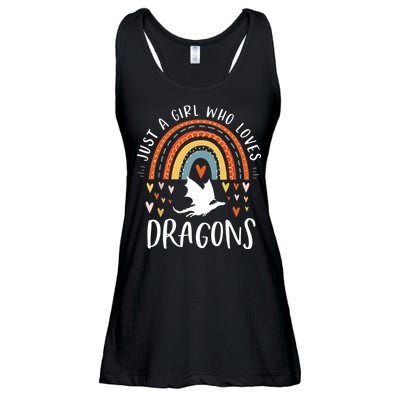 Just A Girl Who Loves Dragons Rainbow Gifts For Dragon Lover Ladies Essential Flowy Tank