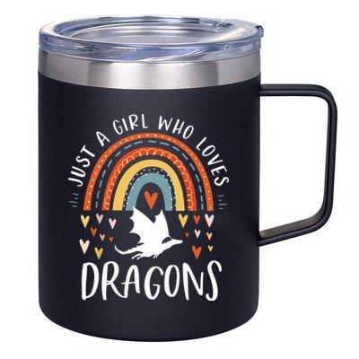 Just A Girl Who Loves Dragons Rainbow Gifts For Dragon Lover 12oz Stainless Steel Coffee Mug