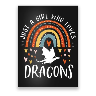 Just A Girl Who Loves Dragons Rainbow Gifts For Dragon Lover Poster