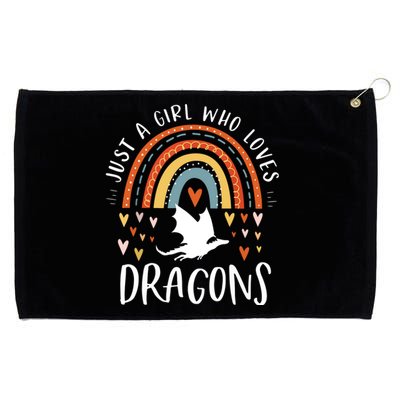 Just A Girl Who Loves Dragons Rainbow Gifts For Dragon Lover Grommeted Golf Towel