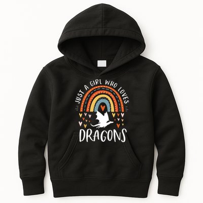 Just A Girl Who Loves Dragons Rainbow Gifts For Dragon Lover Kids Hoodie
