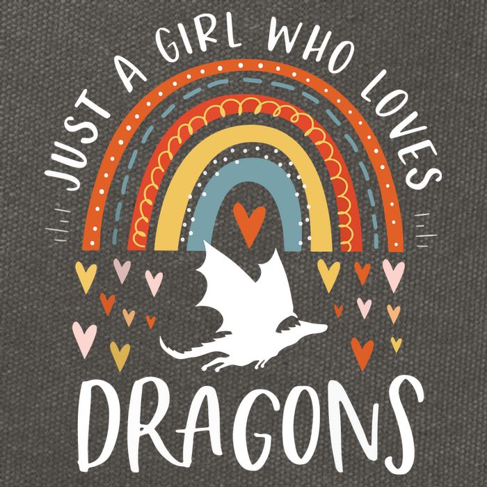 Just A Girl Who Loves Dragons Rainbow Gifts For Dragon Lover Cotton Canvas Backpack