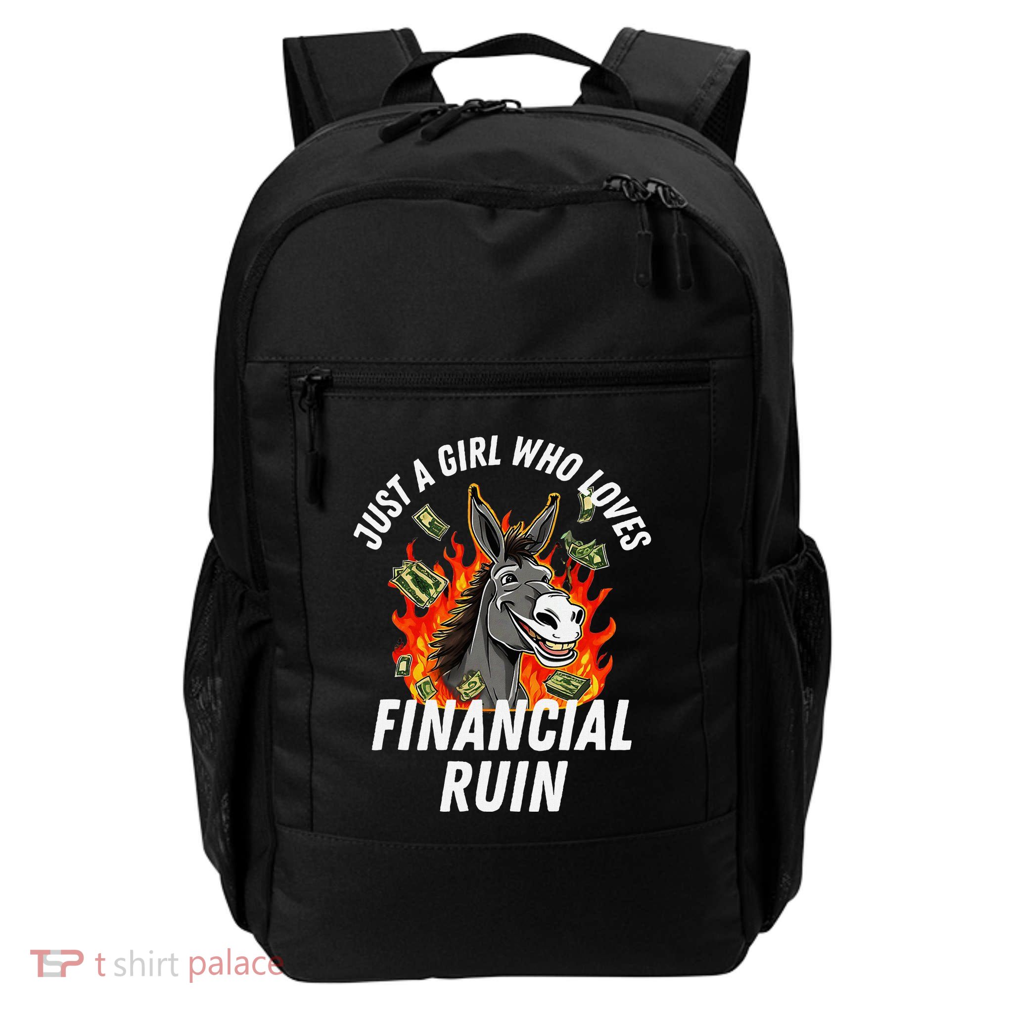 Just A Girl Who Loves Financial Ruin Credit Card Debt Funny Daily Commute Backpack