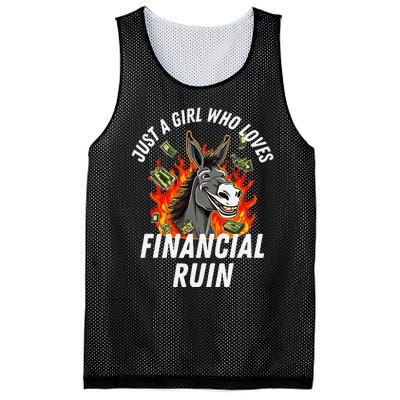 Just A Girl Who Loves Financial Ruin Credit Card Debt Funny Mesh Reversible Basketball Jersey Tank