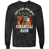 Just A Girl Who Loves Financial Ruin Credit Card Debt Funny Tie-Dye Long Sleeve Shirt