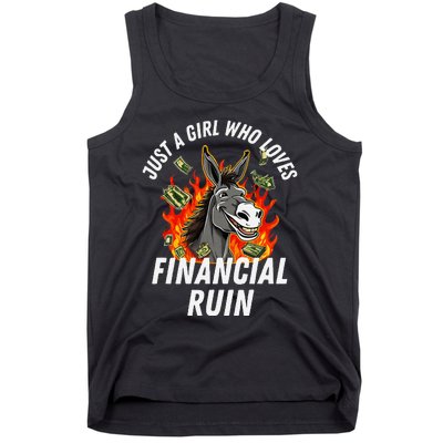 Just A Girl Who Loves Financial Ruin Credit Card Debt Funny Tank Top