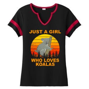 Just A Girl Who Loves Koalas Ladies Halftime Notch Neck Tee