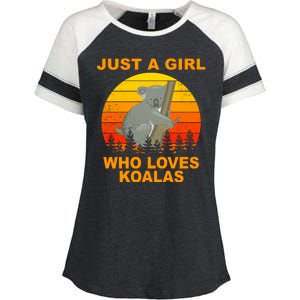 Just A Girl Who Loves Koalas Enza Ladies Jersey Colorblock Tee