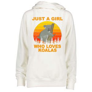 Just A Girl Who Loves Koalas Womens Funnel Neck Pullover Hood