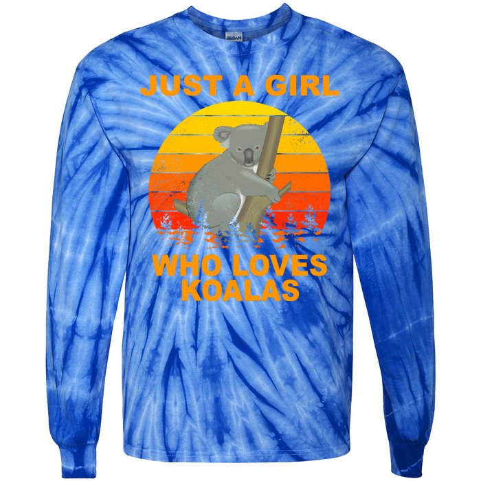 Just A Girl Who Loves Koalas Tie-Dye Long Sleeve Shirt