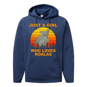 Just A Girl Who Loves Koalas Performance Fleece Hoodie