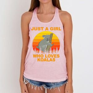 Just A Girl Who Loves Koalas Women's Knotted Racerback Tank