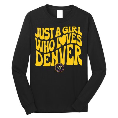Just A Girl Who Loves Denver Nugget Wavy Long Sleeve Shirt