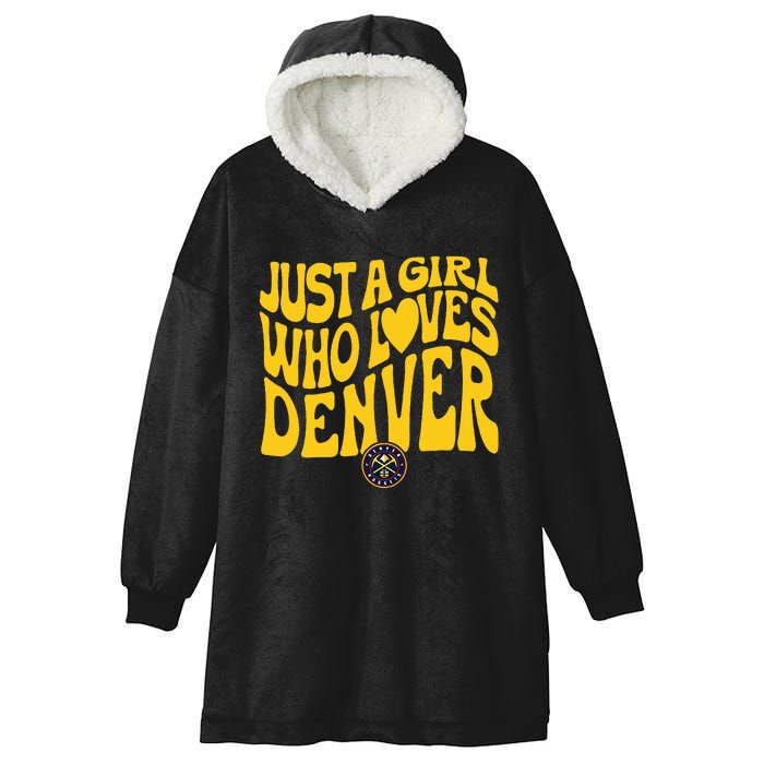 Just A Girl Who Loves Denver Nugget Wavy Hooded Wearable Blanket