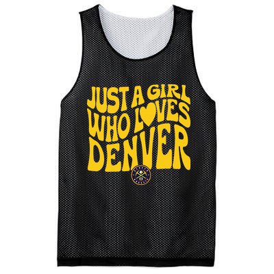 Just A Girl Who Loves Denver Nugget Wavy Mesh Reversible Basketball Jersey Tank