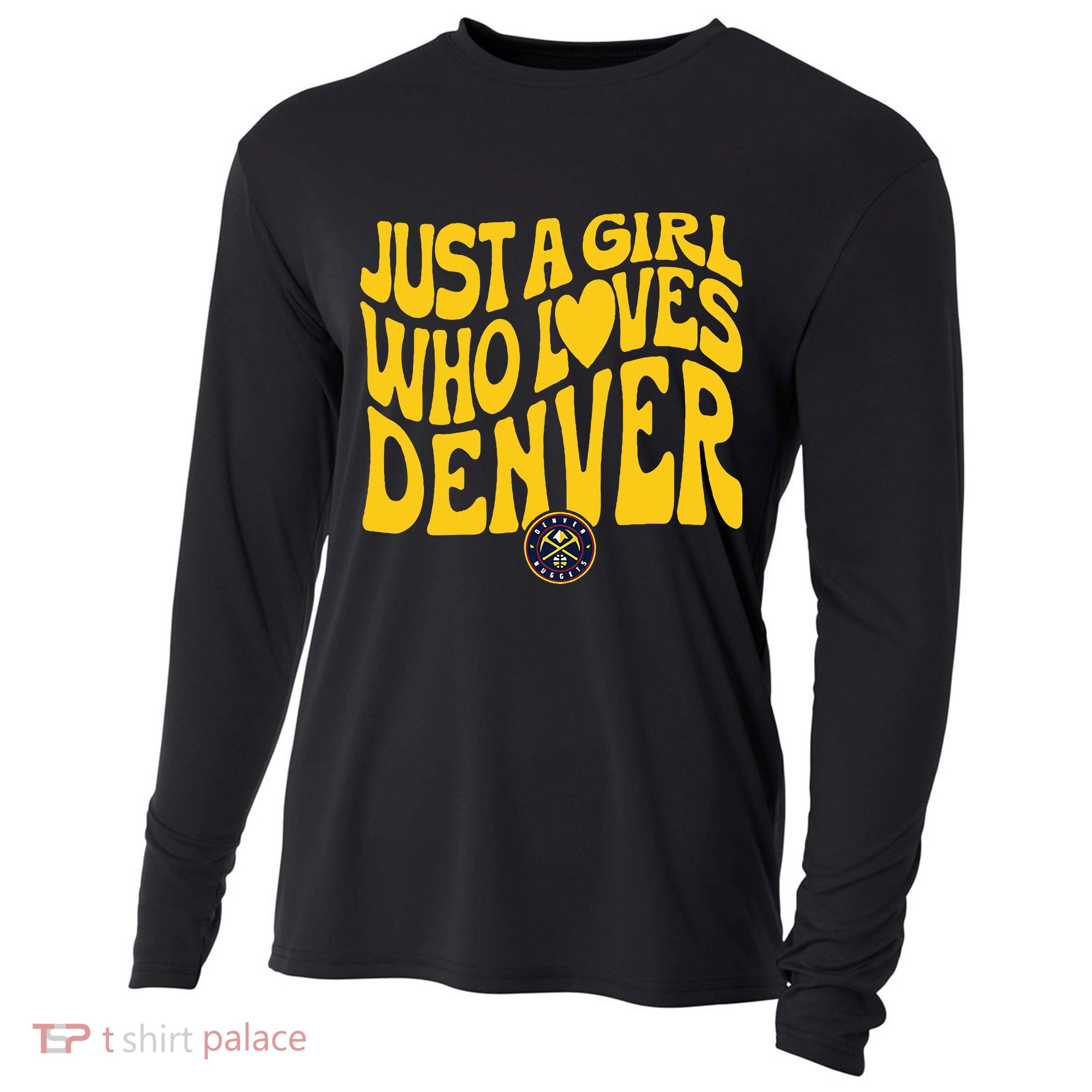 Just A Girl Who Loves Denver Nugget Wavy Cooling Performance Long Sleeve Crew