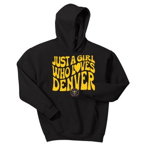 Just A Girl Who Loves Denver Nugget Wavy Kids Hoodie