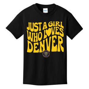 Just A Girl Who Loves Denver Nugget Wavy Kids T-Shirt