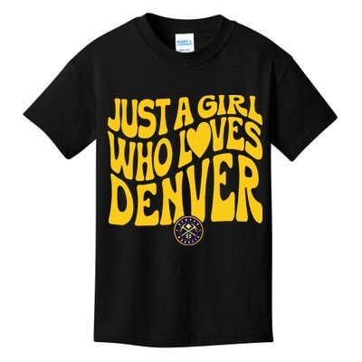 Just A Girl Who Loves Denver Nugget Wavy Kids T-Shirt