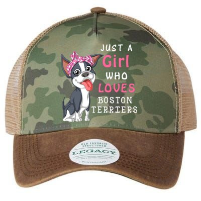 Just A Girl Who Loves Boston Terriers Legacy Tie Dye Trucker Hat